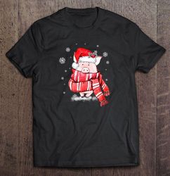 Pig Santa Christmas V-Neck T-Shirt