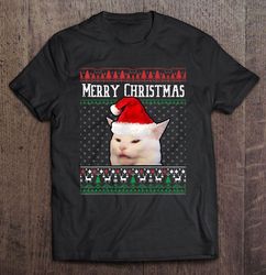 merry christmas smudge cat santa hat shirt