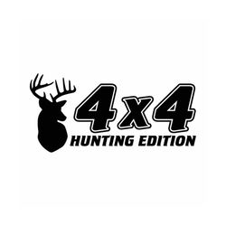4x4 Hunting Edition Deer Hunter vector .eps, .dxf, .svg .png Vinyl Cutter Ready, T-Shirt, CNC clipart graphic 0244