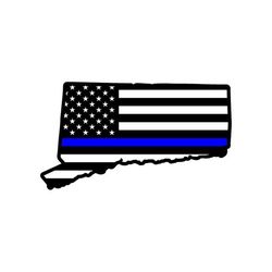 Thin Blue Line Connecticut USA Flag State Outline vector .eps, .dxf, .svg .png. Vinyl Cutter Ready, T-Shirt, CNC clipart graphic 0667