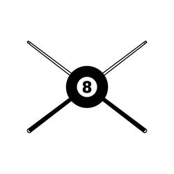 Crossed Pool Sticks Eight Ball Cue Billiards vector .eps, .dxf, svg, & a .png Vinyl Cutter Ready, T-Shirt, CNC clipart graphic 0242