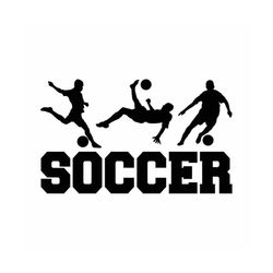 Soccer Players INSTANT DOWNLOAD 1 vector .eps, svg, & a .png Vinyl Cutter Ready, T-Shirt, CNC clipart graphic 0068