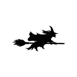 Witch on Broom Halloween INSTANT DOWNLOAD 1 vector .eps, .dxf, .svg .png. Vinyl Cutter Ready, T-Shirt, CNC clipart graphic 0155