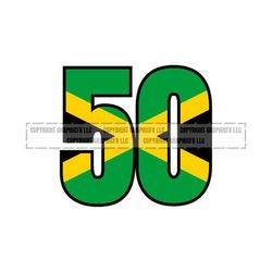 JAMAICA 50 for Birthday Anniversary Flag text word art 1 vector .eps, .dxf, .svg .png. Vinyl Cutter Ready, T-Shirt, CNC clipart graphic 1171