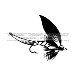 Fishing Fly .eps, .svg, .dxf & 1 .png Vinyl Cutter Ready, T-Shirt, CNC clipart graphic 1134