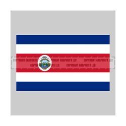 Costa Rica Flag vector .eps, .dxf, .svg .png. Vinyl Cutter Ready, T-Shirt, CNC clipart graphic 1178