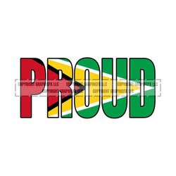 Guyana Proud Flag text word art vector .eps, .dxf, .svg .png. Vinyl Cutter Ready, T-Shirt, CNC clipart graphic 2091