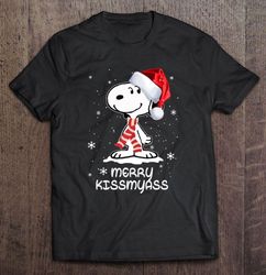 Merry Kissmyass Snoopy Santa Hat Christmas Shirt