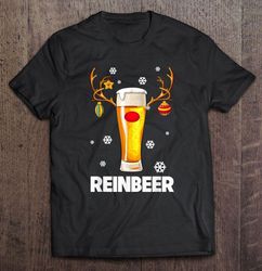 Reinbeer Reindeer Beer Snowflakes Christmas Shirt