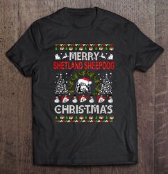 Merry Shetland Sheepdog Christmas Dog Lover TShirt Gift