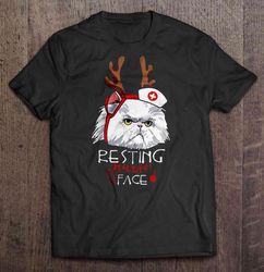 Resting Nurse Face Cat Himalayan Christmas Sweater Shirt