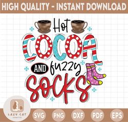 Hot cocoa and fuzzy socks PNG printing file, Winter PNG, Winter Holidays png, Christmas Png Sublimation Digital Download
