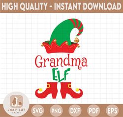 Grandma Elf SVG, Christmas Cut File, Holiday Family Design, Cute Saying, Matching Winter svgQuote, Merry Christmas SVG,