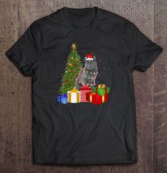 nebelung cat santa hat christmas tree tshirt