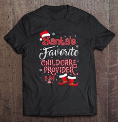 Santas Favorite Childcare Provider Christmas Plaid TShirt