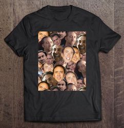 Nicolas Cage Face Collage Graphic Shirt