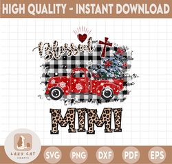 Blessed Mimi Christmas truck, leopard, plaid PNG, Winter Holidays png, Christmas Png Sublimation Digital Download