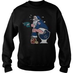 New York Giants santa Claus make shit toilet Sweatshirt