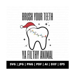 brush your teeth funny dental christmas svg png, xmas dentist sublimation, dental assistant holidays clipart, christmas dentist shirt design