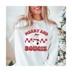 Merry And Boojee Funny Christmas Snowman Svg Png, Bougie Christmas Shirt Design, Boo-Jee Xmas Ghost Sublimation, Boo Jee Christmas Clipart