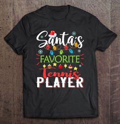 Santas Favorite Tennis Player Christmas Lights TShirt