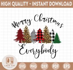 Buffalo Plaid and Cheetah Merry Christmas Trees Png, Winter Holidays png, Christmas Png Sublimation Digital Download