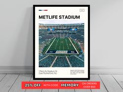 MetLife Stadium New York Giants Poster NFL Art NFL Stadium Poster Oil Painting Modern Art Travel Art