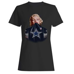 Marilyn Monroe Dallas Cowboys Jersey Blue Woman&8217s T-Shirt