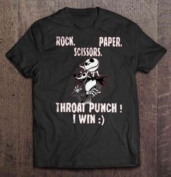 Rock Paper Scissors Throat Punch I Win Jack Skellington Shirt