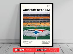 Acrisure Stadium Print  Pittsburgh Steelers Poster  NFL Art  NFL Stadium Poster   Oil Painting  Modern Art   Travel Art