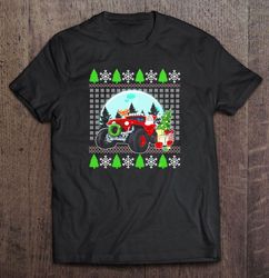 Santa Reindeer Riding Jeeps Christmas Tee T-Shirt