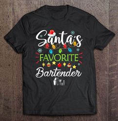 Santas Favorite Bartender Christmas Ornament Tee Shirt