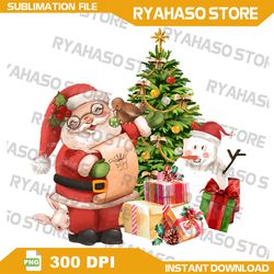 merry christmas png, santa png, christmas tree png, christmas gift png,reindeer christmas png,instant download