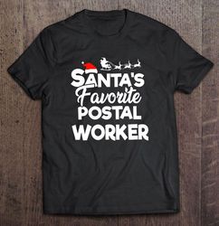 santas favorite postal service mail carrier christmas tshirt gift