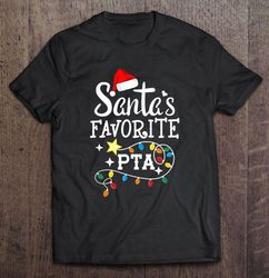 santas favorite pta santa hat christmas lights shirt
