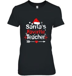 santas favorite teacher santa hat arrow heart christmas shirt