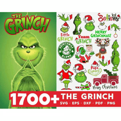 The Grinch SVG, Grinch Face SVG, Grinch Clipart, Grinch PNG, Grinch Silhouette, The Grinch Font, Grinch Hand SVG