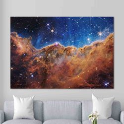 Wall art Carina Nebula NASA Deep Field Canvas_Poster James Webb Space Telescope First Images, Cosmic Cliffs, Large Canva
