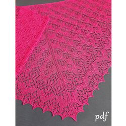 Nupped Malva Shawl Knitting Pattern Large Triangular Wrap