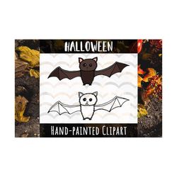 Bat clipart, Vector hand drawing clipart, Halloween clipart, Design Resources, illustration, Halloween bat Ai, Cdr, Eps, Jpg, Png