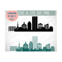 Lexington, Kentucky Skyline SVG, Downtown Lexington Vector, Silhouette, Svg, Dxf,Eps,Ai,Cdr files. Design elements, Silhouette clipart