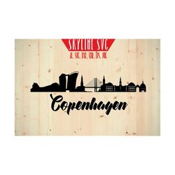 Copenhagen SVG, Denmark City Skyline, Copenhagen silhouette, Svg, Dxf, Eps, Ai, Skyline Cutting Design, Europe City Svg, Denmark capital