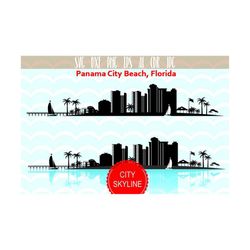 Panama City Beach SVG, Florida Vector Skyline, silhouette, Svg, Dxf, Eps, Ai, Cdr, Skyline Clipart Design, Panama City Beach Skyline
