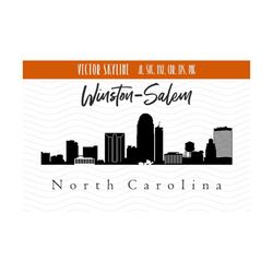 Winston-Salem SVG, North Carolina City Vector Skyline, BWinston Salem silhouette, Svg, Dxf, Eps, Ai, Cdr, Skyline Design, NC City clip art