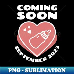 baby announcement feeding bottle coming soon september 2023 birthday - digital sublimation download file - bold & eye-catching