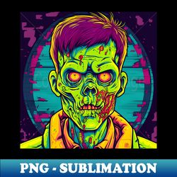 Korean Zombie man in neon lights - Vintage Sublimation PNG Download - Vibrant and Eye-Catching Typography