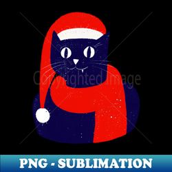 blue cat christmas hat - sublimation-ready png file - create with confidence