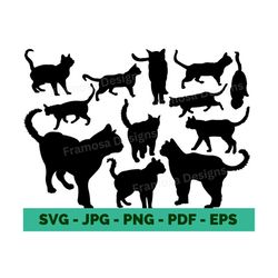 cats svg black cat svg Cat Silhouette Cat SVG Cat Head SVG Cat Face SVG Cat Cut Files