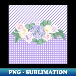 Purple Ginghamhydrangeascalla lilies rosescountry - PNG Transparent Sublimation File - Instantly Transform Your Sublimation Projects