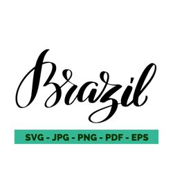 brazil svg Brazil Cursive Vector Brazil design brazil shirt Country svg Brazil Cursive Brazil design Country svg Brazilian stencil svg